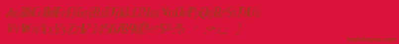 Fonte CreditvalleygauntItalic – fontes marrons em um fundo vermelho