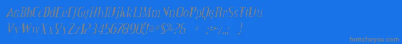 CreditvalleygauntItalic Font – Gray Fonts on Blue Background