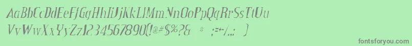 CreditvalleygauntItalic Font – Gray Fonts on Green Background