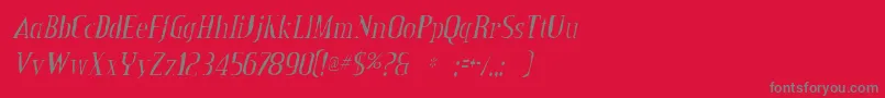 CreditvalleygauntItalic Font – Gray Fonts on Red Background