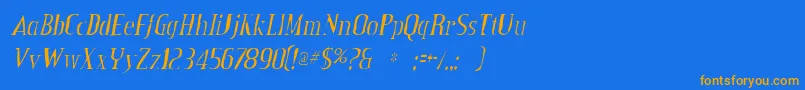CreditvalleygauntItalic Font – Orange Fonts on Blue Background