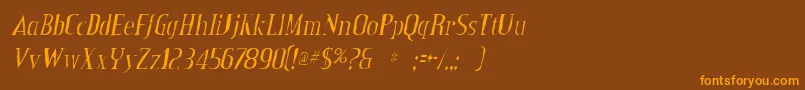 CreditvalleygauntItalic Font – Orange Fonts on Brown Background