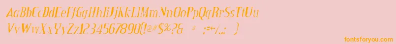 CreditvalleygauntItalic Font – Orange Fonts on Pink Background