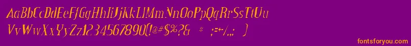 CreditvalleygauntItalic Font – Orange Fonts on Purple Background