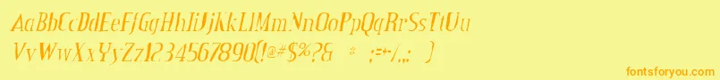 CreditvalleygauntItalic Font – Orange Fonts on Yellow Background