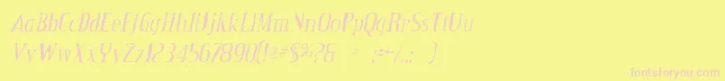 CreditvalleygauntItalic Font – Pink Fonts on Yellow Background