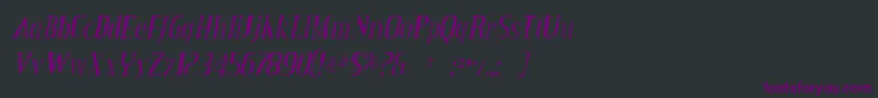 Шрифт CreditvalleygauntItalic – фиолетовые шрифты на чёрном фоне