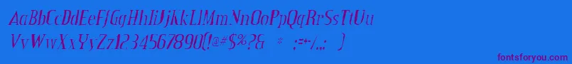 CreditvalleygauntItalic Font – Purple Fonts on Blue Background