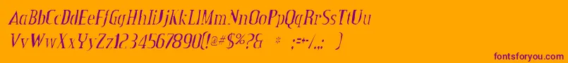 CreditvalleygauntItalic Font – Purple Fonts on Orange Background