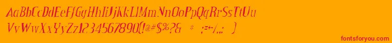 フォントCreditvalleygauntItalic – オレンジの背景に赤い文字