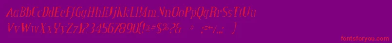 CreditvalleygauntItalic Font – Red Fonts on Purple Background