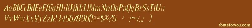CreditvalleygauntItalic Font – Yellow Fonts on Brown Background
