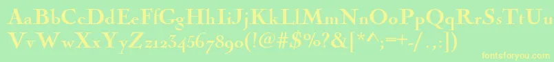 Nicolascocteebla Font – Yellow Fonts on Green Background