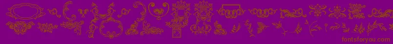 Dingleberries-Schriftart – Braune Schriften auf violettem Hintergrund