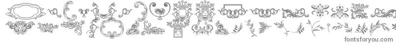 Dingleberries-fontti – harmaat kirjasimet valkoisella taustalla