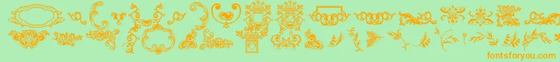 Dingleberries-Schriftart – Orangefarbene Schriften auf grünem Hintergrund