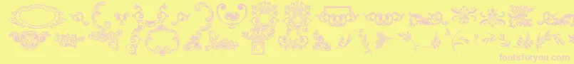 Czcionka Dingleberries – różowe czcionki na żółtym tle