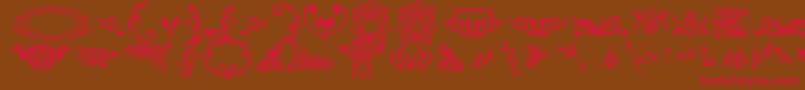 Dingleberries Font – Red Fonts on Brown Background