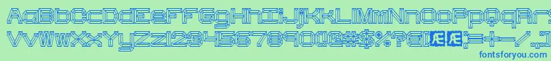 Hbevel Font – Blue Fonts on Green Background