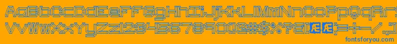 Hbevel Font – Blue Fonts on Orange Background