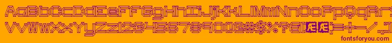 Hbevel Font – Purple Fonts on Orange Background
