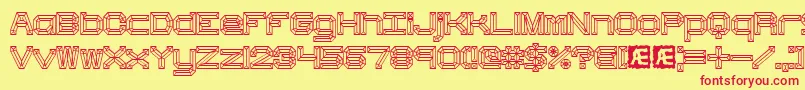 Hbevel Font – Red Fonts on Yellow Background