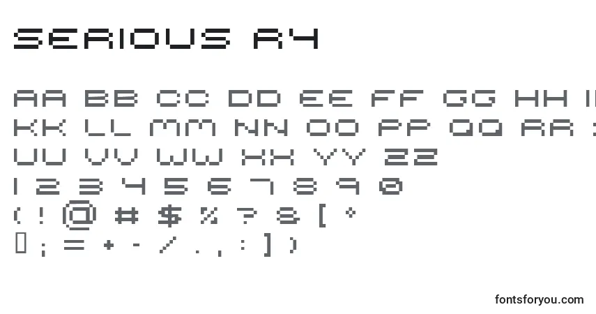 A fonte Serious R4 – alfabeto, números, caracteres especiais