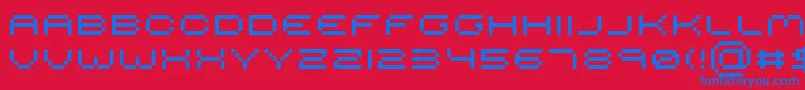 Serious R4 Font – Blue Fonts on Red Background