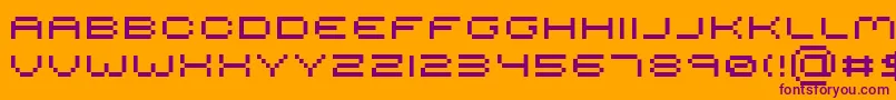 Serious R4 Font – Purple Fonts on Orange Background