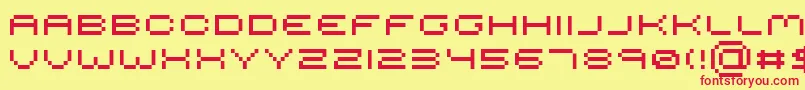 Serious R4 Font – Red Fonts on Yellow Background