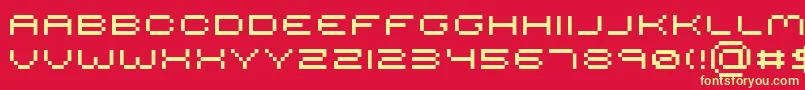 Serious R4 Font – Yellow Fonts on Red Background