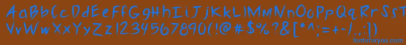 Kbslasher Font – Blue Fonts on Brown Background