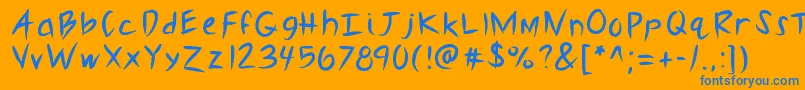 Kbslasher Font – Blue Fonts on Orange Background