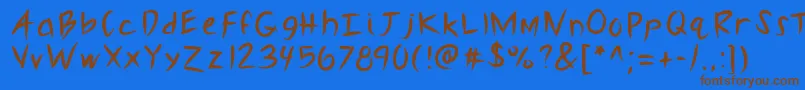 Kbslasher Font – Brown Fonts on Blue Background