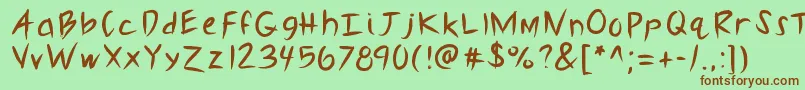 Kbslasher Font – Brown Fonts on Green Background