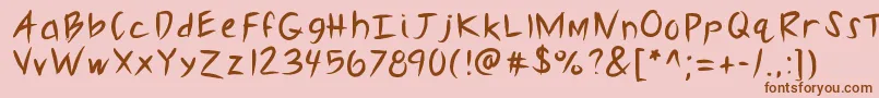 Kbslasher Font – Brown Fonts on Pink Background