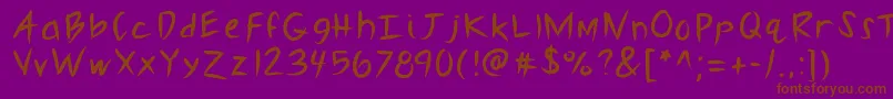 Шрифт Kbslasher – коричневые шрифты на фиолетовом фоне