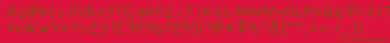Kbslasher Font – Brown Fonts on Red Background
