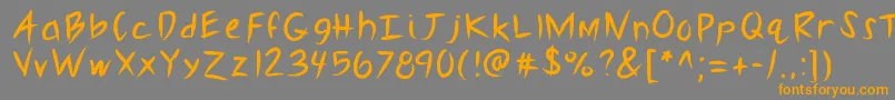 Kbslasher Font – Orange Fonts on Gray Background