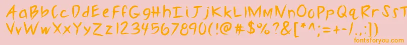 Kbslasher-Schriftart – Orangefarbene Schriften auf rosa Hintergrund