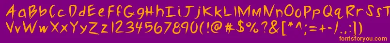 Kbslasher-Schriftart – Orangefarbene Schriften auf violettem Hintergrund
