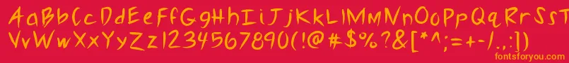 Kbslasher Font – Orange Fonts on Red Background