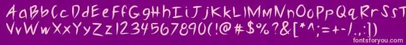Kbslasher-Schriftart – Rosa Schriften auf violettem Hintergrund