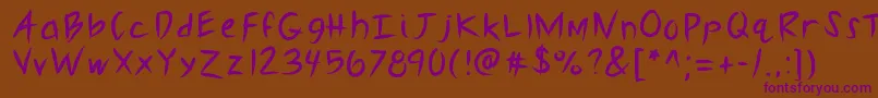 Kbslasher Font – Purple Fonts on Brown Background