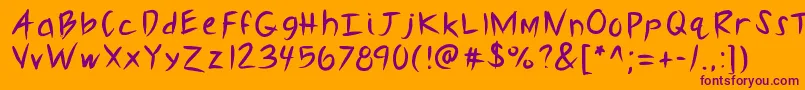 Kbslasher Font – Purple Fonts on Orange Background