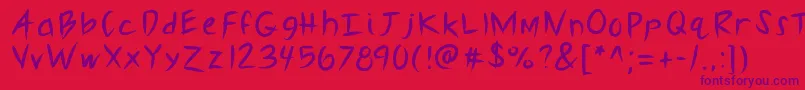 Kbslasher-Schriftart – Violette Schriften auf rotem Hintergrund