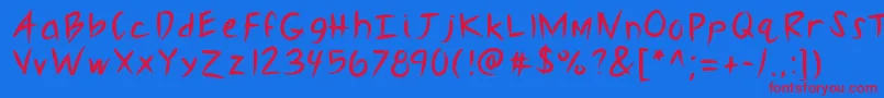 Kbslasher Font – Red Fonts on Blue Background