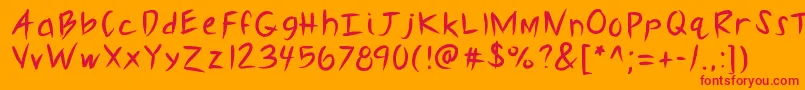 Kbslasher Font – Red Fonts on Orange Background