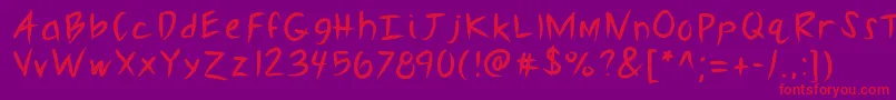 Kbslasher Font – Red Fonts on Purple Background