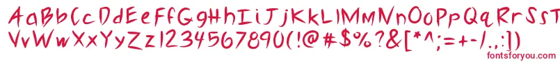 Kbslasher-Schriftart – Rote Schriften auf weißem Hintergrund